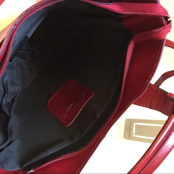 Lisa Minardi Buckle Handle Red Leather Satchel - Picture 8 of 8
